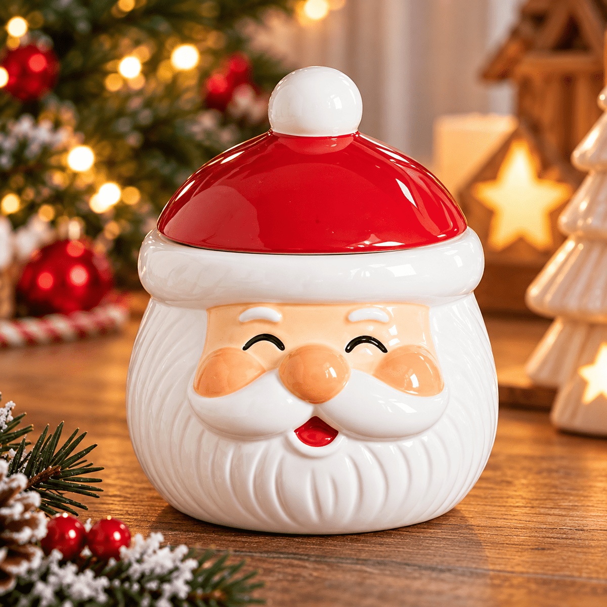 Brûle-parfum Père Noël Joyeux en céramique - L'Atelier Ginko - Boutique en Ligne