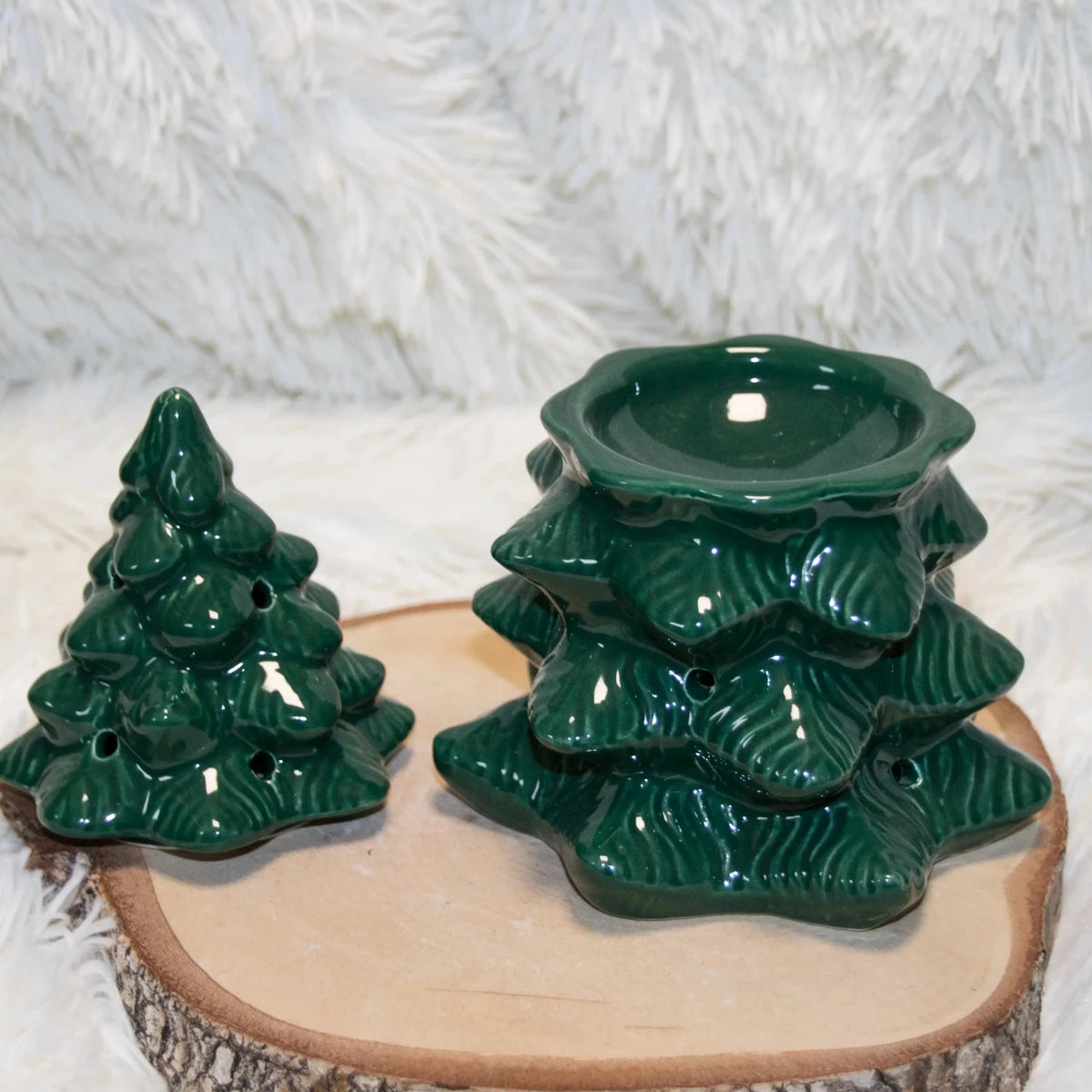 Brûle-Parfum Sapin Vert – Céramique Élégant Noël - L'Atelier Ginko - Boutique en Ligne