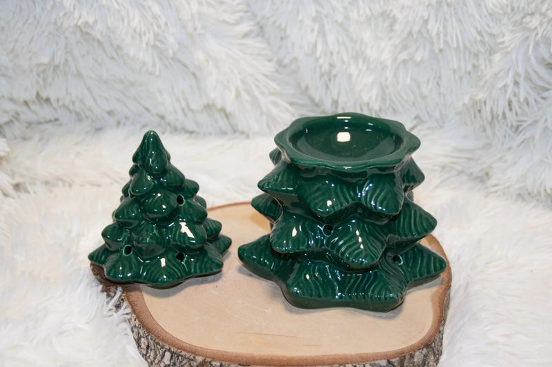 Brûle-Parfum Sapin Vert – Céramique Élégant Noël - L'Atelier Ginko - Boutique en Ligne