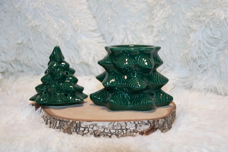 Brûle-Parfum Sapin Vert – Céramique Élégant Noël - L'Atelier Ginko - Boutique en Ligne