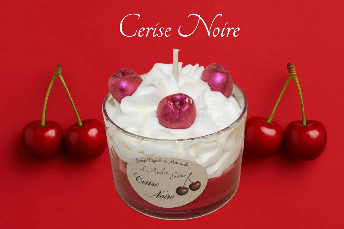 Bougie Chantilly gourmande Cerise Noire L'Atelier Ginko - Boutique en Ligne