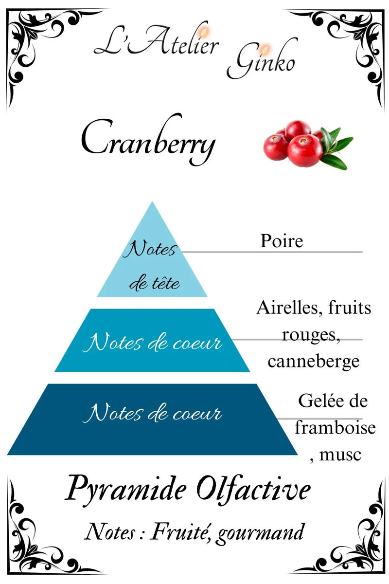 Bougie parfumée Cranberry - L'Atelier Ginko - Boutique en Ligne