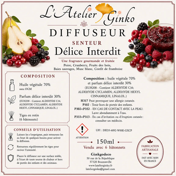 Diffuseur d’ambiance parfumé L'Atelier Ginko - Boutique en Ligne