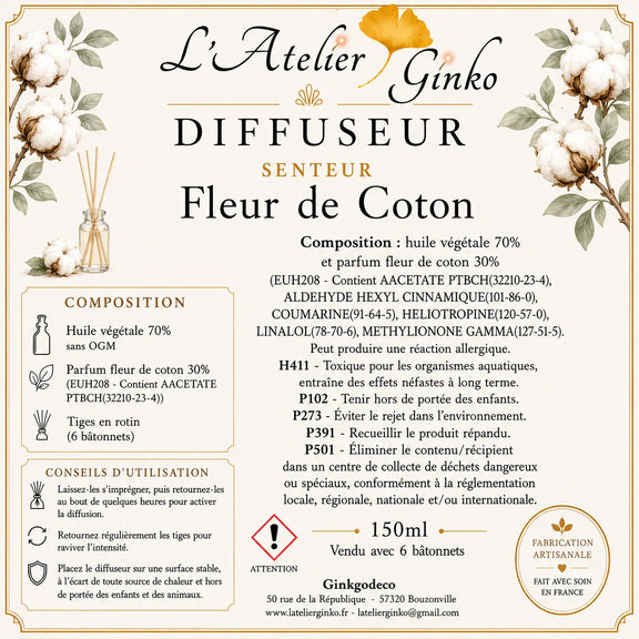 Diffuseur d’ambiance parfumé L'Atelier Ginko - Boutique en Ligne