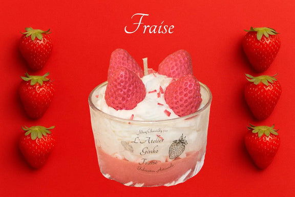 Bougie Chantilly gourmande Fraise L'Atelier Ginko - Boutique en Ligne