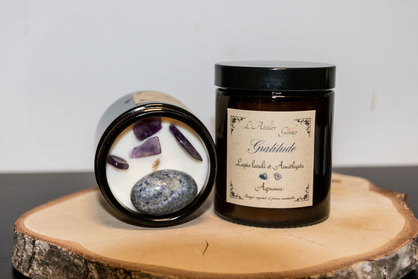 Bougie parfumée Lithothérapie Gratitude L'Atelier Ginko - Boutique en Ligne