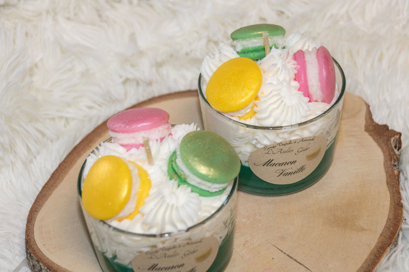 Bougie Chantilly gourmande Macaron Vanille L'Atelier Ginko - Boutique en Ligne