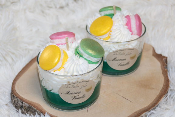 Bougie Chantilly gourmande Macaron Vanille L'Atelier Ginko - Boutique en Ligne