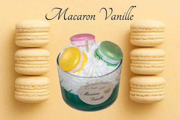 Bougie Chantilly gourmande Macaron Vanille L'Atelier Ginko - Boutique en Ligne