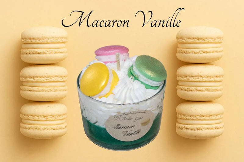 Bougie Chantilly gourmande Macaron Vanille L'Atelier Ginko - Boutique en Ligne
