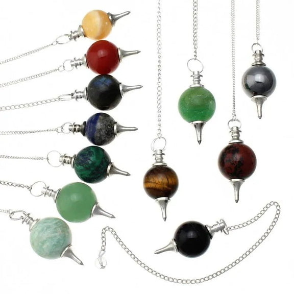 Pendules Divinatoires Sphériques en Pierre Naturelle - L'Atelier Ginko - Boutique en Ligne