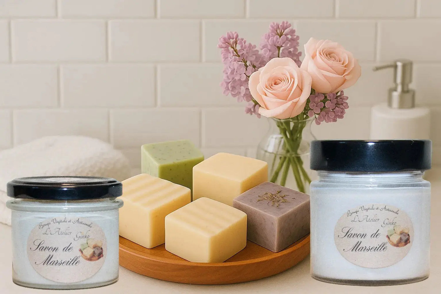 Bougie parfumée Savon de Marseille - L'Atelier Ginko - Boutique en Ligne