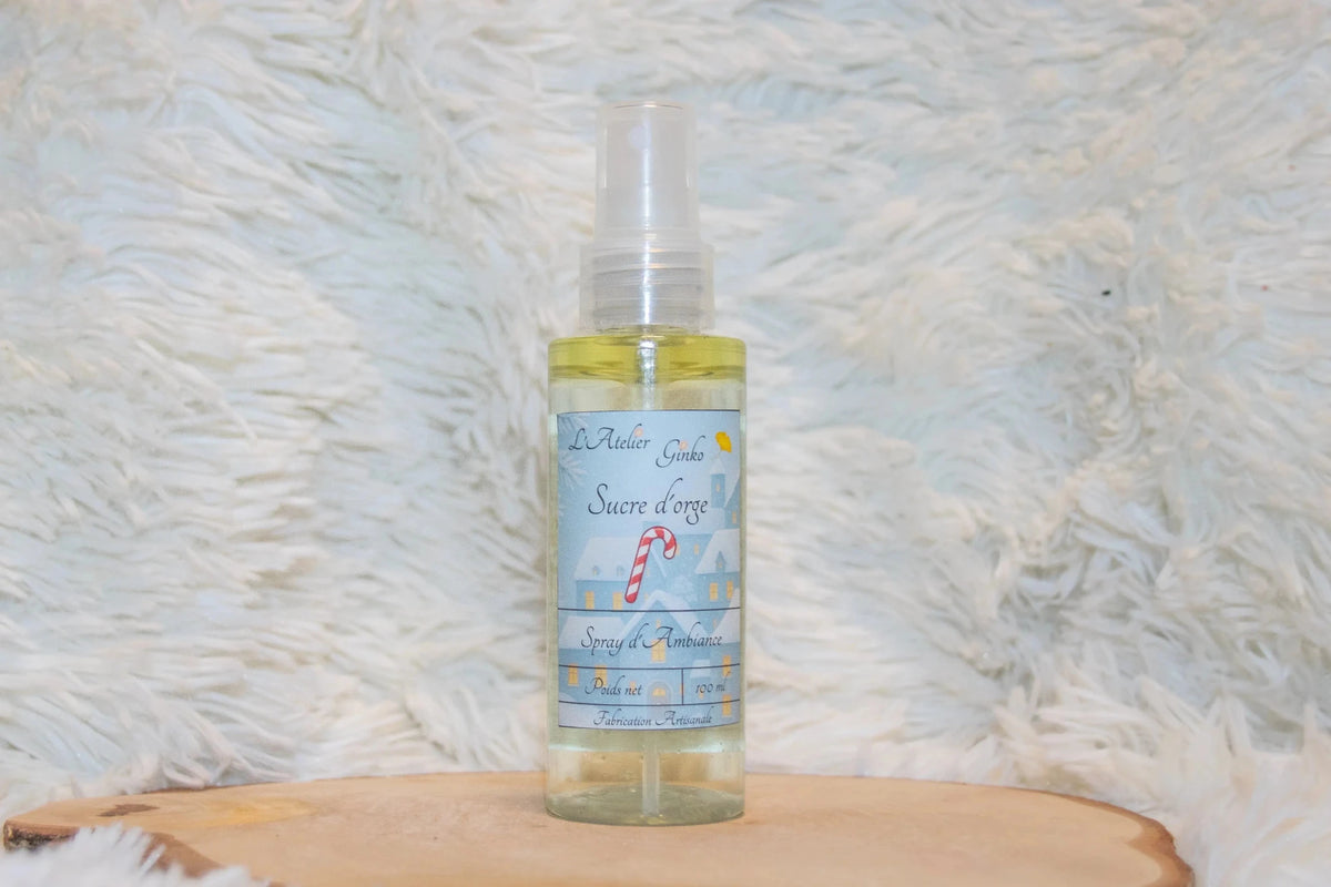Spray d'Ambiance Noël Sucre d'Orge – Parfum naturel artisanal - L'Atelier Ginko - Boutique en Ligne