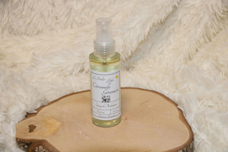 Spray d'Ambiance Citronnelle géranium L'Atelier Ginko - Boutique en Ligne