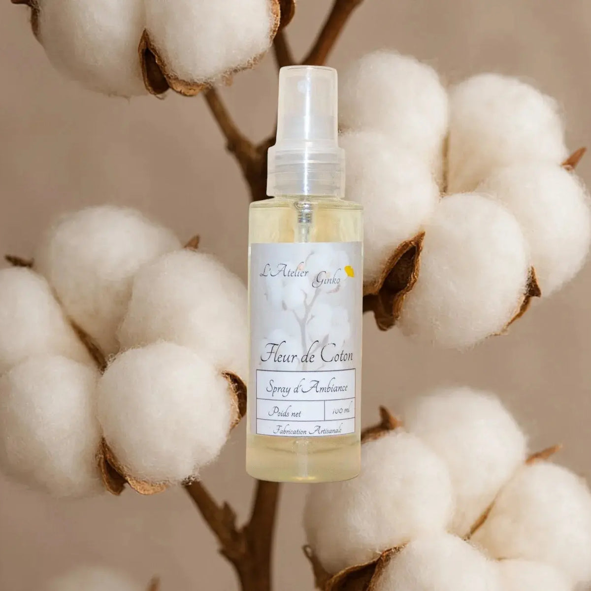 Spray d'Ambiance Fleur de coton - L'Atelier Ginko - Boutique en Ligne