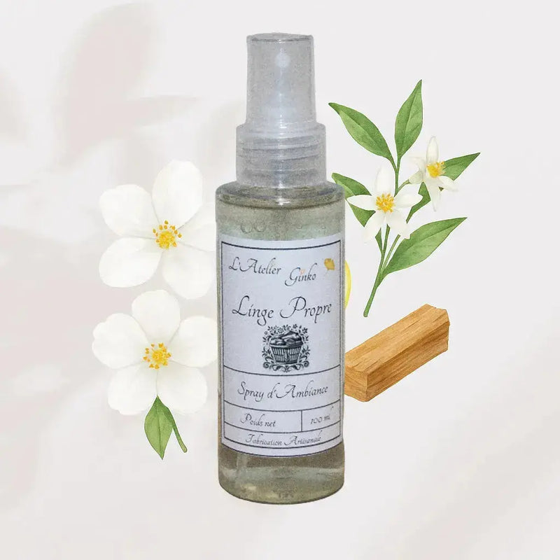 Spray d'Ambiance Linge propre L'Atelier Ginko - Boutique en Ligne