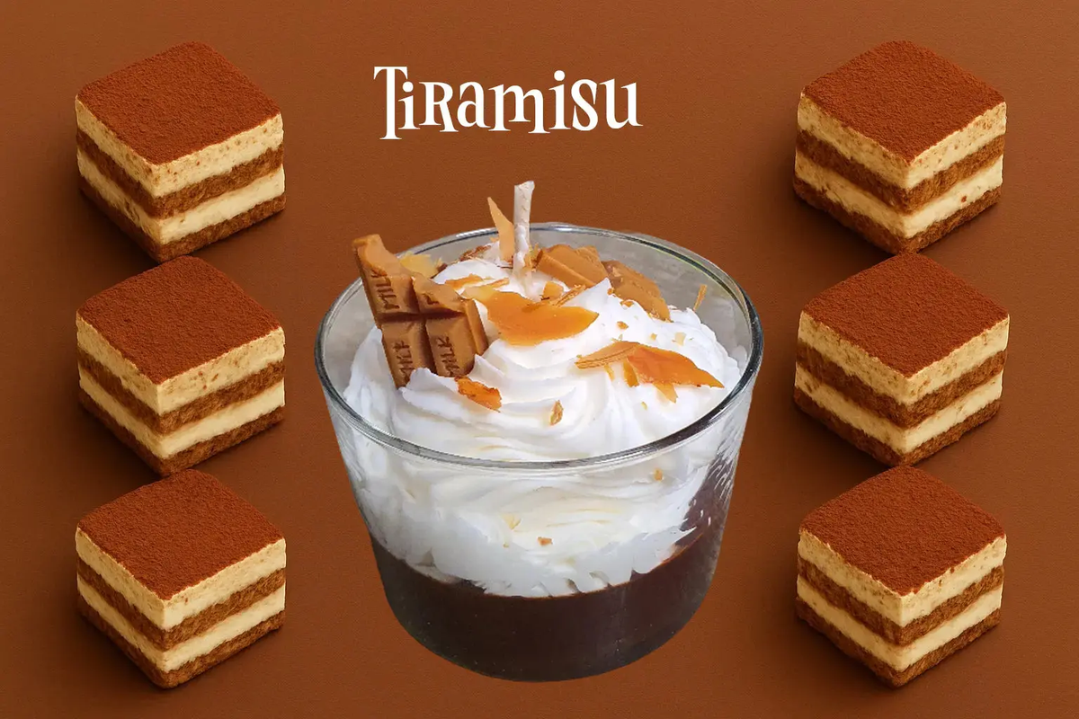 Bougie Chantilly gourmande Tiramisu L'Atelier Ginko - Boutique en Ligne